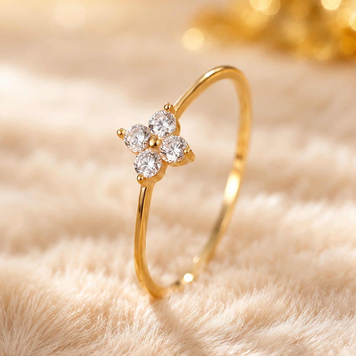 Set of 3 Women's 18K Gold-Plated Rings — Stackable Gift Set